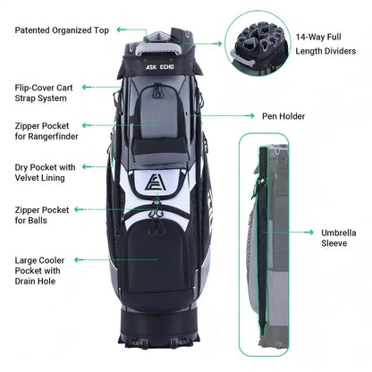 Limited-time promotion-Way Organizer Dividers Golf Soundless Cart Bag
