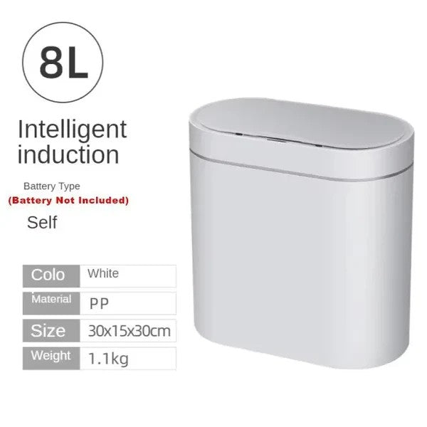 Sensor Trash Can Touchless 8L Kitchen Bathroom Bin Compact